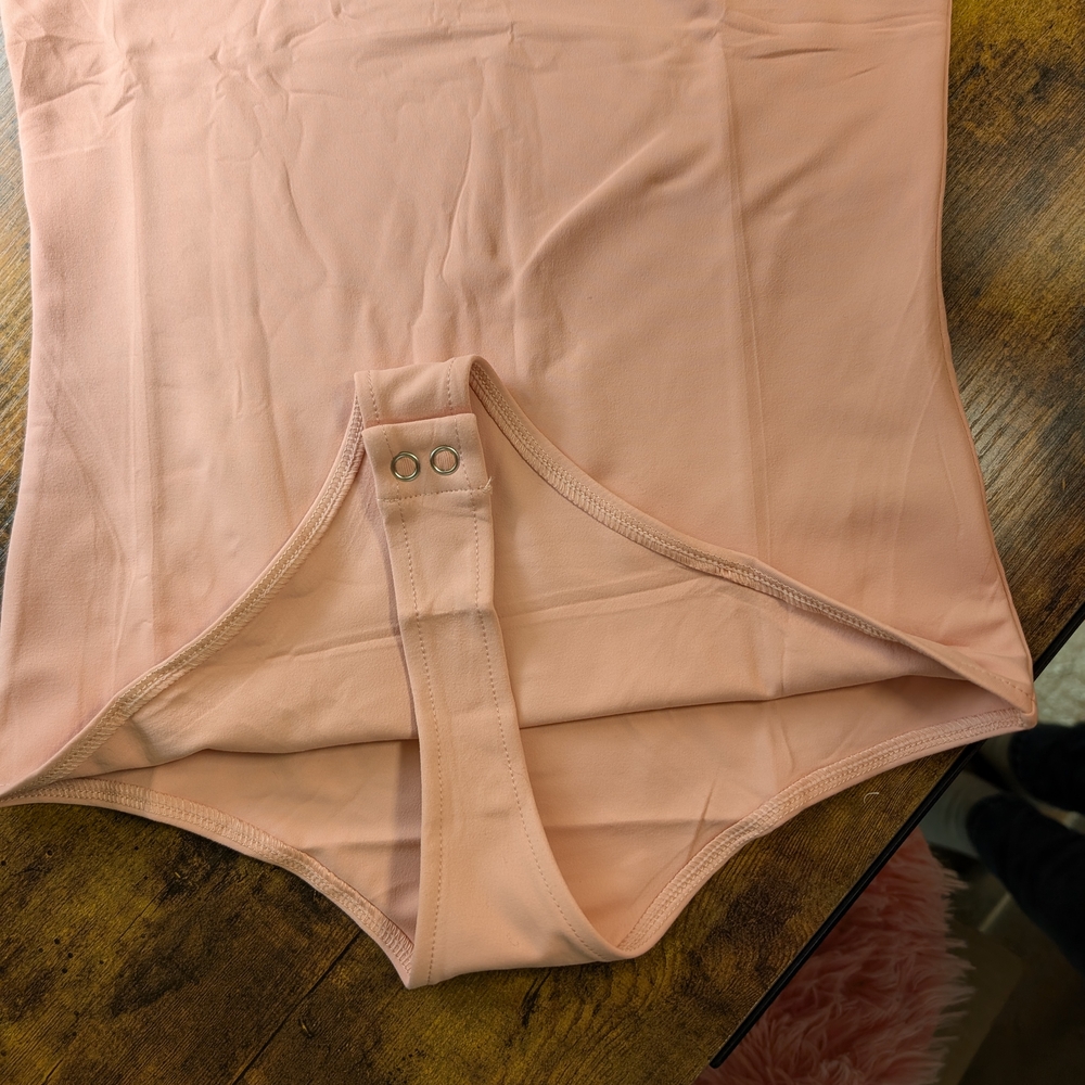 NWT -Blush Pink One-Shoulder Bodysuit - Picture 3 of 6